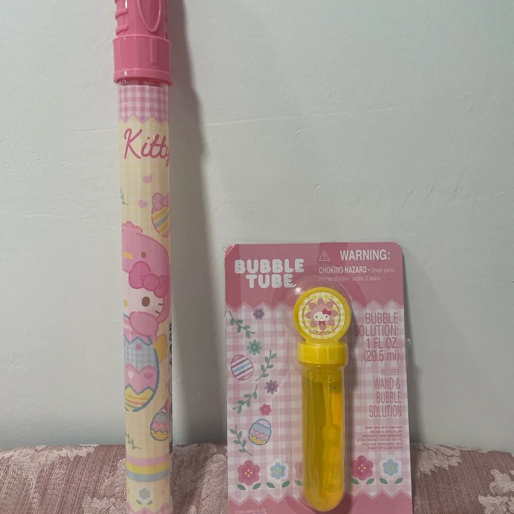 LOT Hello Kitty Pink Easter Bunny Bundle tote bag bubbles puzzle lip balm